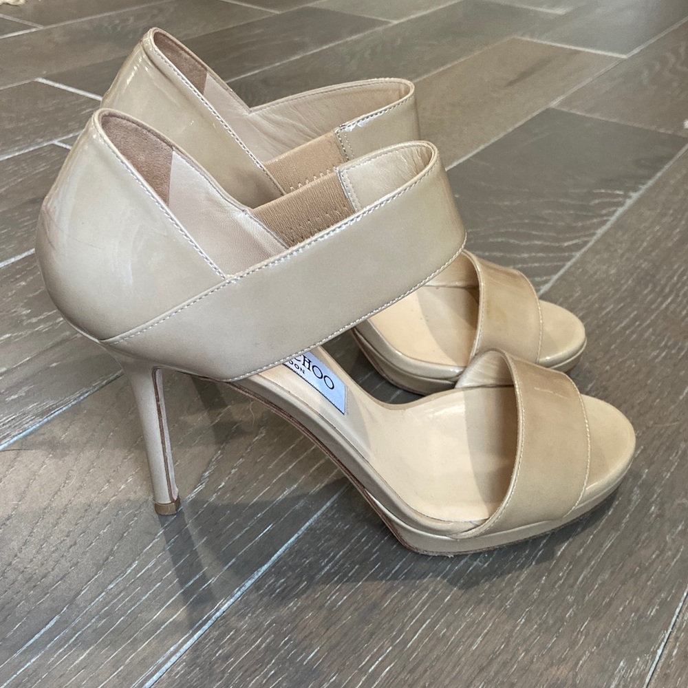 Jimmy Choo Nude Patent Heels